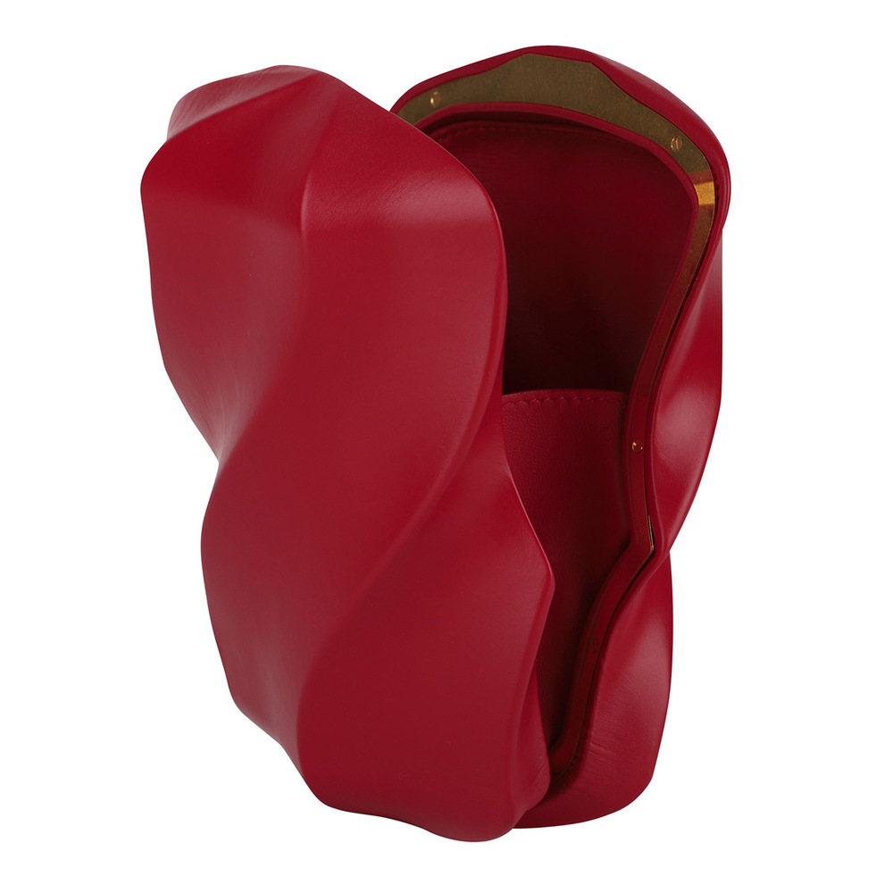 Bottega Veneta Whirl Clutch Bag Red View 4